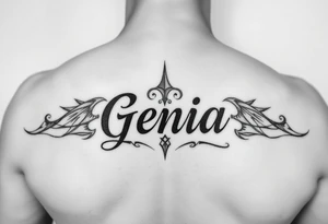 Tattoo with name Genia tattoo idea