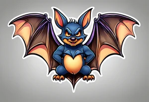 cartoon bat in style of disney tattoo idea
