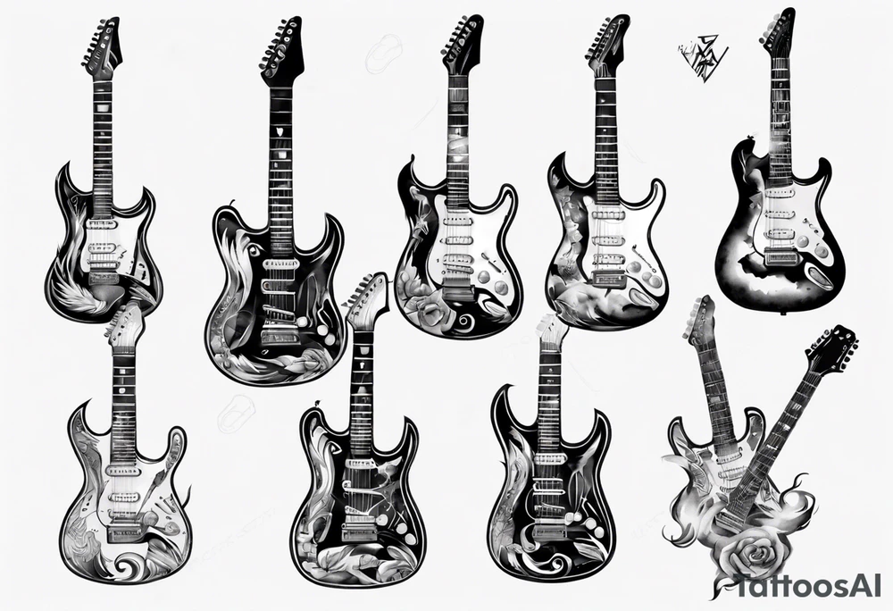 electric guitar tattoo idea