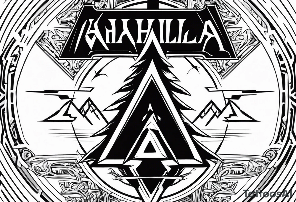 Valhalla fire sword shield axe Valknut lightning tattoo idea Valhalla fire sword shield axe Valknut lightning tattoo idea