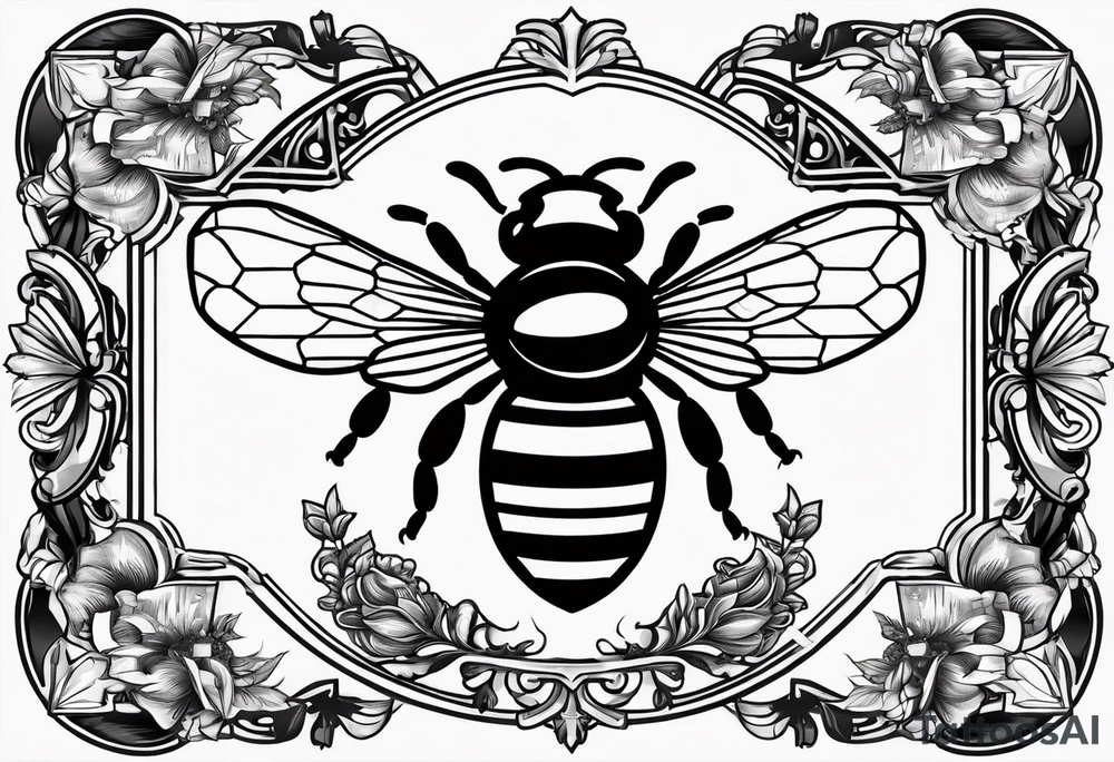 a bee inside of a emblem, like a family blazon
think like Louis XIV
a bit classy tattoo idea