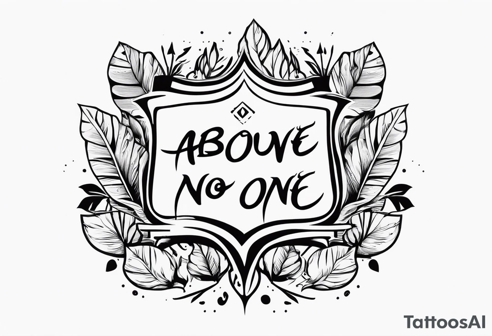 Above no one, below no one tattoo idea