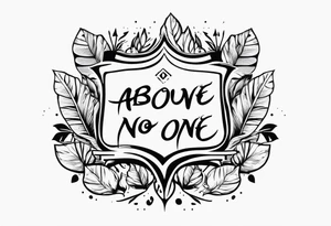 Above no one, below no one tattoo idea