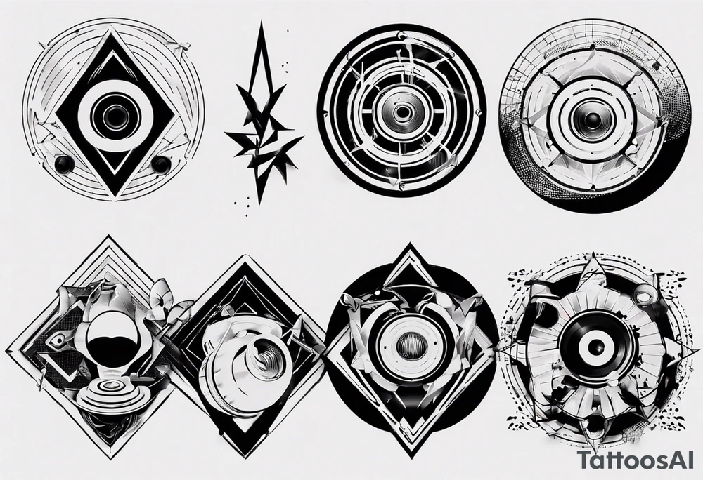 speaker music disc jokey tattoo idea