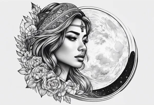 sacred moon tattoo idea