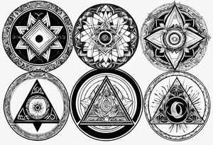 Pagan style tattoo circles triangles tattoo idea