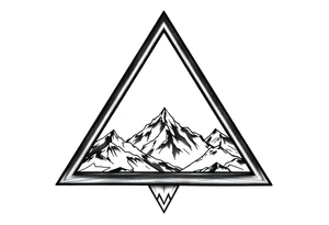 Triangle with mountain inside. There are 3 triangles tattoo idea