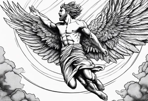 Icarus falling from flying too close to the sun tattoo idea