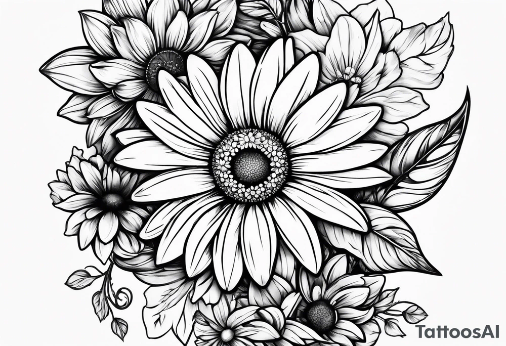 Daisy infinity symbol tattoo idea