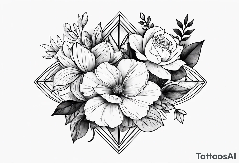 flowers and type KATE tattoo idea