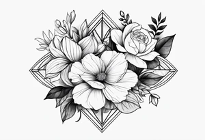 flowers and type KATE tattoo idea