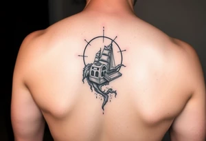 A black and white tattoo that will go on side of the wrist. This is for someone who loves ocean, travel and books. Something unique. tattoo idea