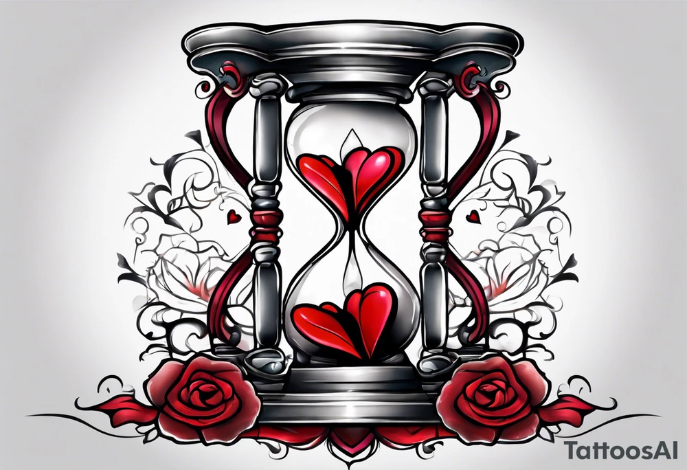 Heart hourglass tattoo idea