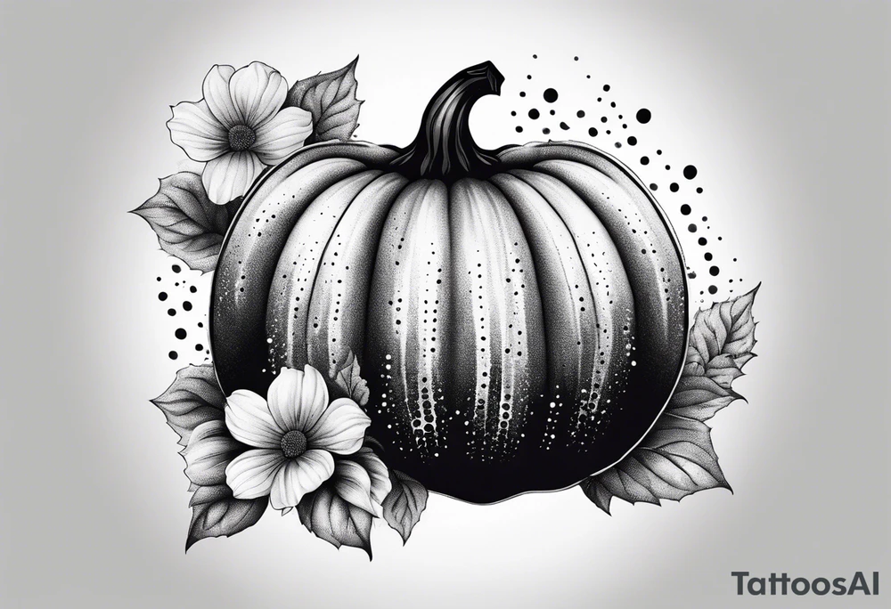 pumpkin with flowers tattoo idea