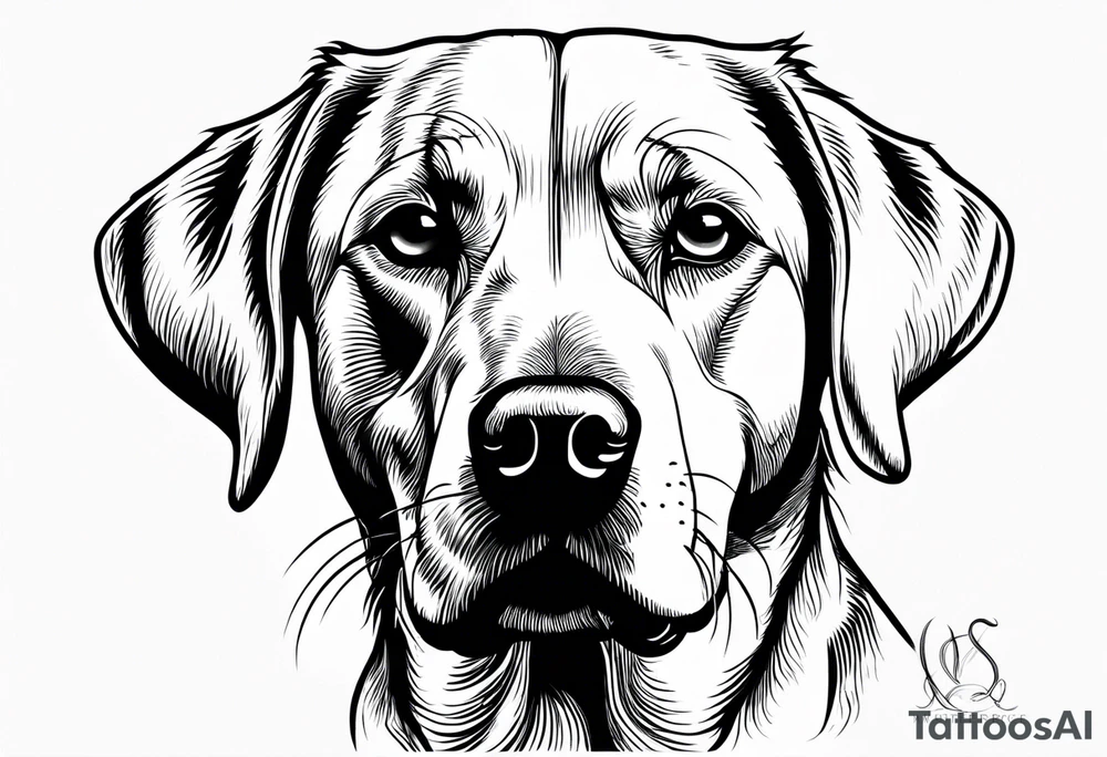 yellow Labrador retriever tattoo idea