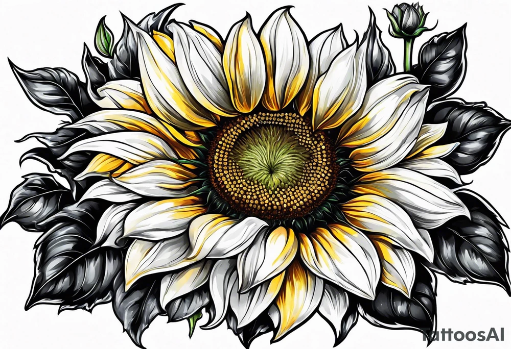 Sunflower for a male tattoo idea