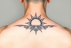 Sun on the water line simple tattoo tattoo idea
