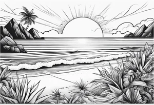 Beach full ankle tattoo idea