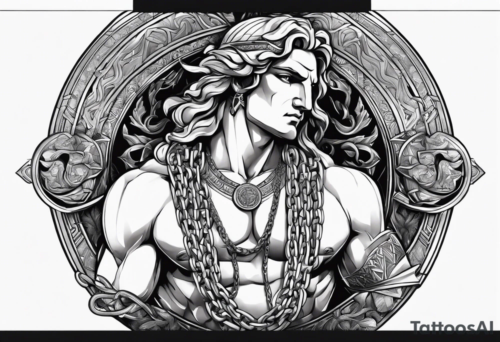 A greek god, chained of a Rock tattoo idea