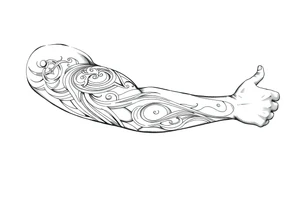 Tribal Sicilian sleeve with patterns tattoo idea