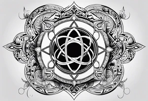 atom with quantum electron cloud tattoo idea
