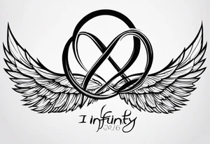 Infinity sign dates January 1, 1959 to February 2, 2016 and angle wings in the background tattoo idea