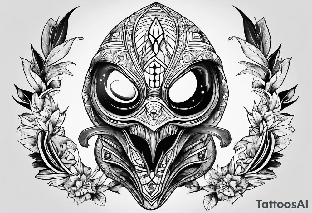 Alien smoking tattoo idea