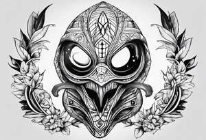 Alien smoking tattoo idea