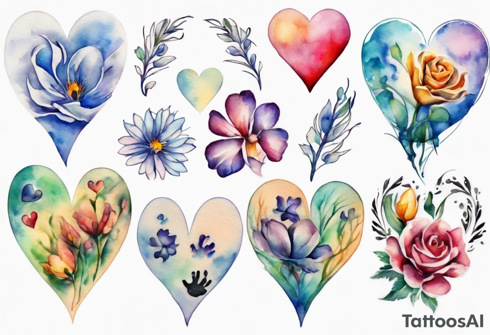 Footprints in a heart tattoo idea