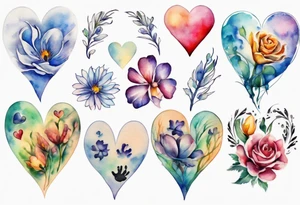 Footprints in a heart tattoo idea