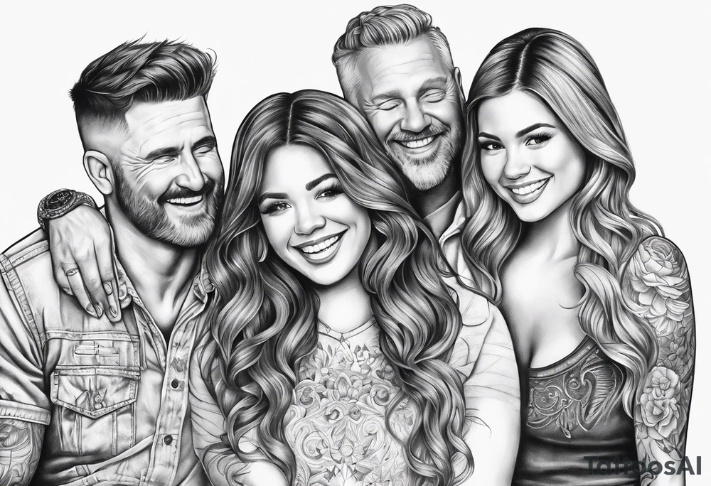 dad and 2 daughters and the chorus too dancing queen tattoo idea