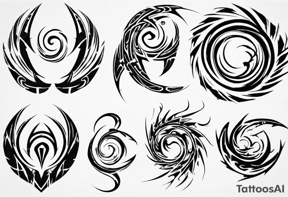 Spiral tribal pectoral muscle tattoo idea