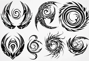 Spiral tribal pectoral muscle tattoo idea