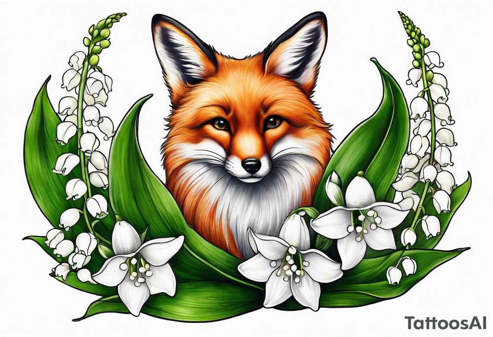 lily of the valley and fox glove flowers tattoo idea