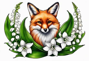 lily of the valley and fox glove flowers tattoo idea