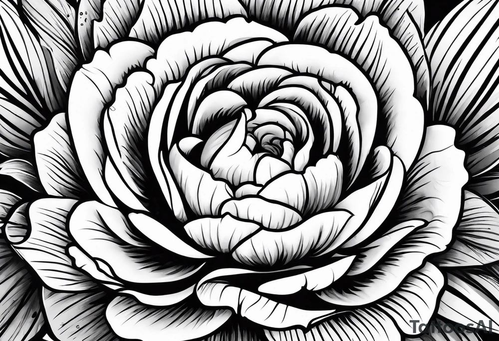 Peonies roses evil eye tattoo idea