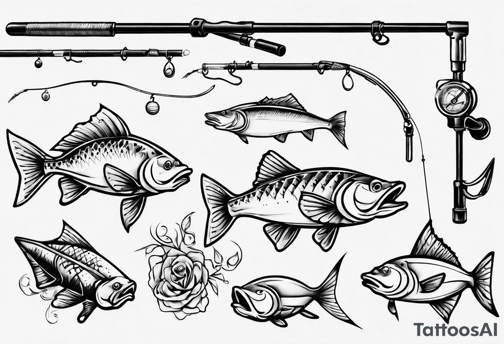 Fishing rod tattoo idea