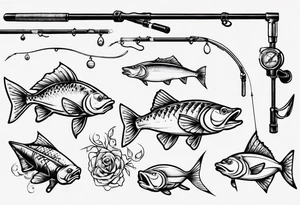 Fishing rod tattoo idea