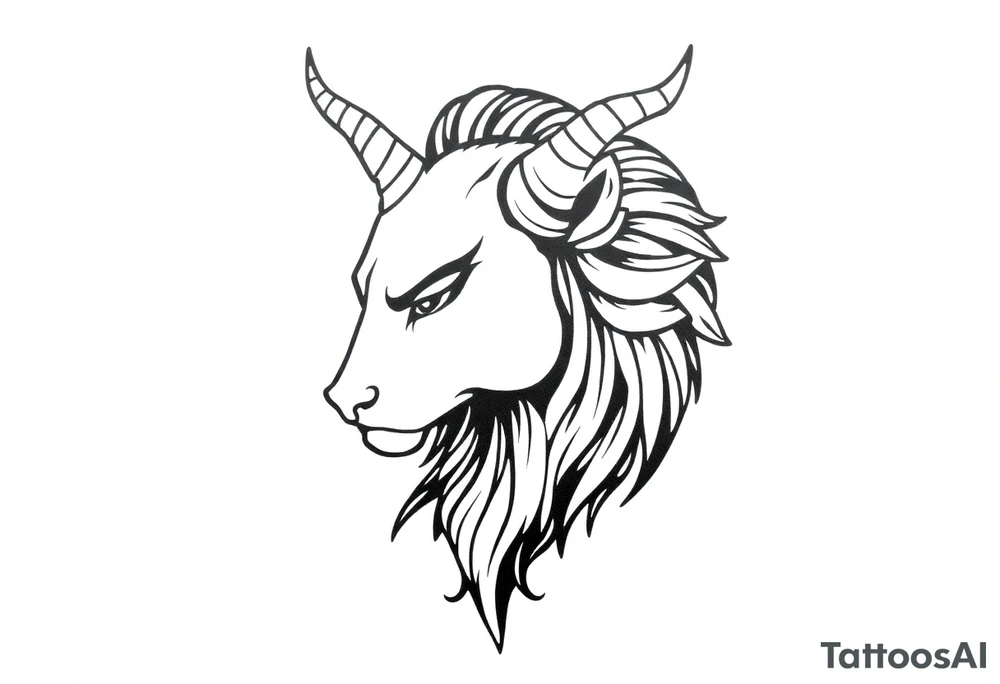 Capricorn head  10x10 cm 
Neutral face tattoo idea