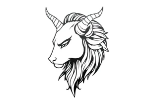 Capricorn head  10x10 cm 
Neutral face tattoo idea