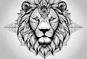 Lion sun avil eye tattoo idea