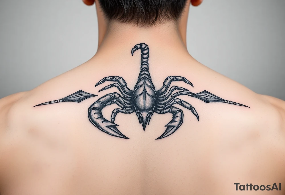 A mysterious scorpion neck tattoo tattoo idea