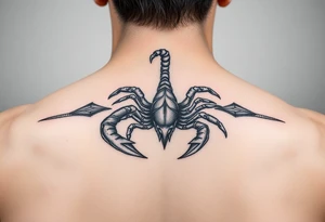 A mysterious scorpion neck tattoo tattoo idea