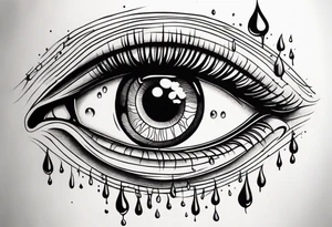 Bleeding eye tears flow tattoo idea
