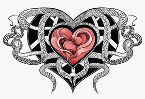 Snake eating human heart tattoo idea