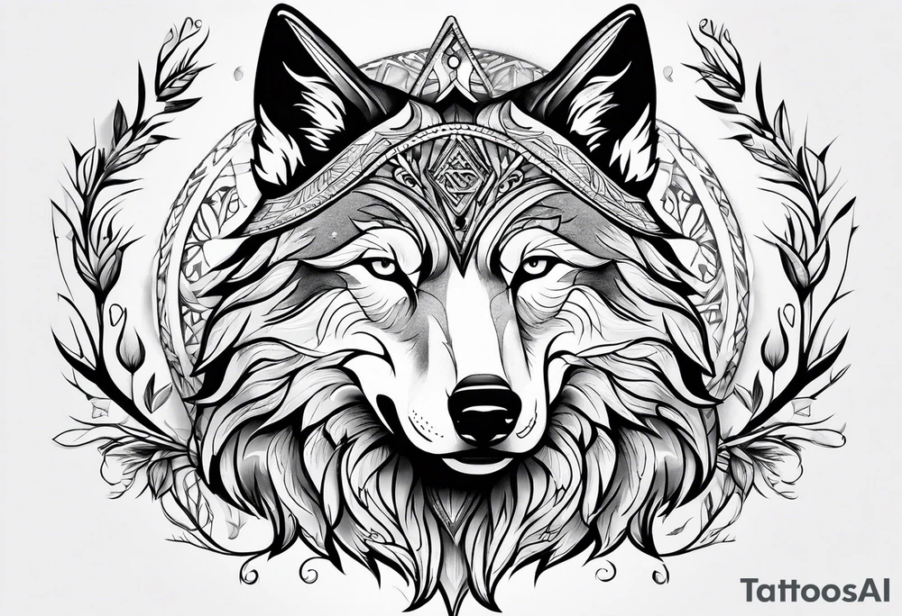 Slavic wolf tattoo idea