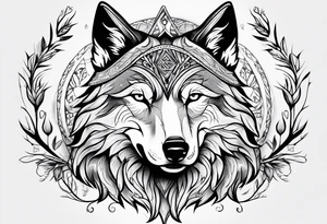 Slavic wolf tattoo idea