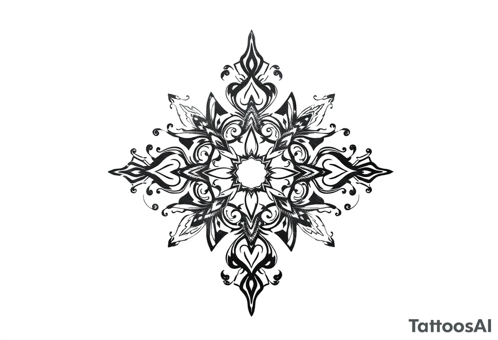 mytical shaman and witch ancient ornament with rhyme tattoo idea