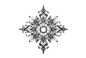 mytical shaman and witch ancient ornament with rhyme tattoo idea