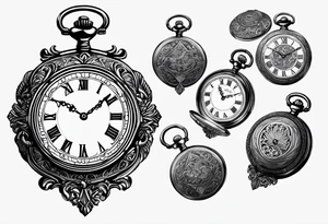 Pocket watch with numbers 2 8 8 6 0 2 5 3 2 0 2 4 tattoo idea